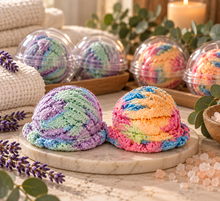 Load image into Gallery viewer, Ice Cream Bubble Scoops – Lavender Mint &amp; Rainbow Sherbet