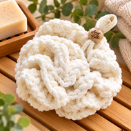 Crocheted Cotton Bath Pouf – Washable & Reusable