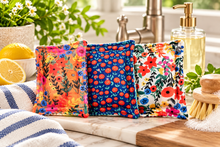 Load image into Gallery viewer, Mildew-Resistant Sponges – Brilliant Blooms Collection | 3-Pack