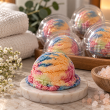 Load image into Gallery viewer, Ice Cream Bubble Scoops – Lavender Mint &amp; Rainbow Sherbet