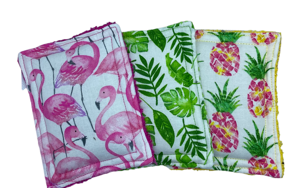 Ange' Belle Mildew Resistant Sponges – Fun in the Sun Collection (3-Pack): Tropical Paradise & Happy Camper