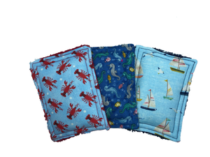 Ange’ Belle Mildew Resistant Sponges – Nautical Collection (3-Pack) : Coastal Seaside & Captain Bruce